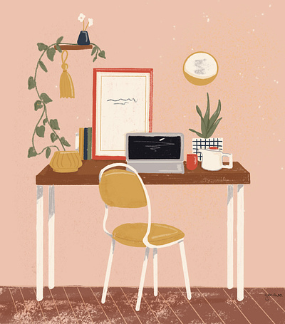 Dream desk artwork editorial illustration illustration illustrator isolation workspace