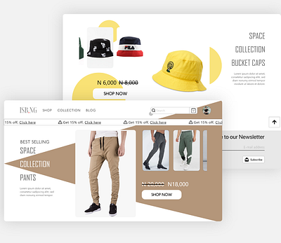 ISB proposed UI adobe xd fashion shop ui