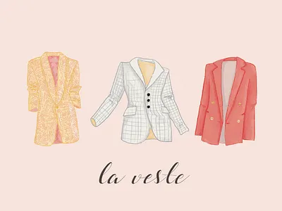 La Veste / thank you card design editorial illustration french illustration illustration art thank you card