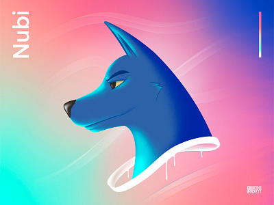 Nubi - Original Character Profile character character design collar doberman dog drips gradient illustration procreate profile waves