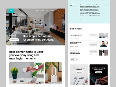 Bardi - Homepage bardi clean company concept exploration internet of things iot it landing page layout minimal smart home typography ui website