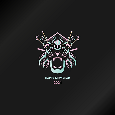 Happy New Year: 2021 2020 2021 2d 3d abstract abstract design colors digital artist flagship graphic design happy new year illustration lion lotus flower moon sail strength tribal ui vector