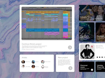 Pure OS - Home Screen branding concept design icon illustraion typography ui ux