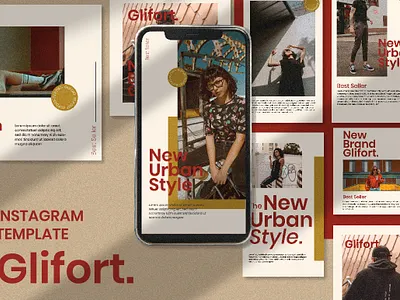 Gliforf Instagram Template branding calor design illustration instagram instagram post instagram stories instagram template typography ui