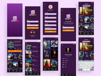 Movie app design app app design landing page layout mobile app design mobile design mobile ui product design psd template ui ux user experience user interface design website design