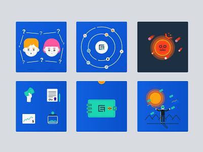 Infographic Animation Sequences for EQF animation artwork blue character concept crypto design illustration motion graphics security vector wallet web
