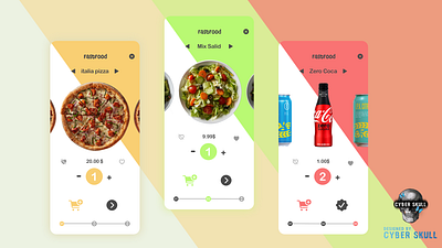 Fast Food App UI fastfood food food and drink food app pizza salid soda step by step ui ui design ux design