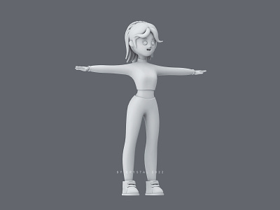 Girl Character Practice 3d branding c4d character clay model design girl graphic illustration light physical render pose render role t pose