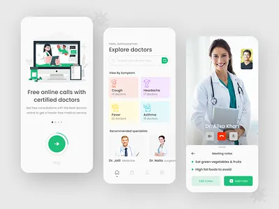 Online Doctor Appointment App Design app app design app designer app ui doctor doctor app doctor appointment doctors medical app medical consultation modern app modern design online call online doctor ui ui ux ui design ux