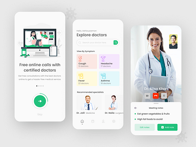 Online Doctor Appointment App Design app app design app designer app ui doctor doctor app doctor appointment doctors medical app medical consultation modern app modern design online call online doctor ui ui ux ui design ux