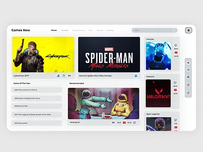 Game Magazine 🎮 adobe xd assassins creed cyberpunk design flat game design game ui game ui desktop game ui desktop gamestore miles morales ui ui ux web web app website design