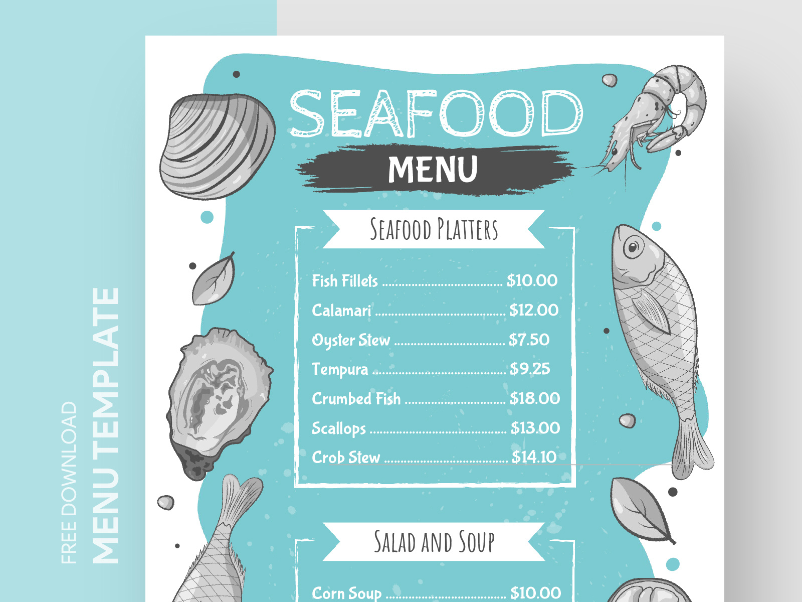 Seafood Restaurant Menu Free Google Docs Template by Free Google Docs ...
