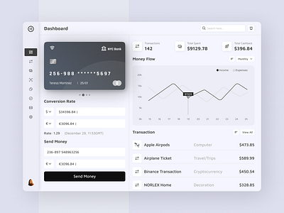 Fintech Dashboard Design banking card cashback clean dashboard ui ux design dezzlab finance fintech fintech application design fintech dashboard minimal dashboard money online banking product design send money statistics transaction transfer web app design web design