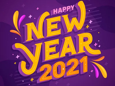 Happy New Year 2021 2021 art branding design happy new year 2021 icon illustrator lettering logo new year type typography