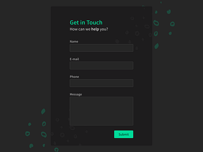 Contact #028 app app design contact contact form contact us daily 100 challenge dailyui dailyuichallenge dark ui design form submit ui