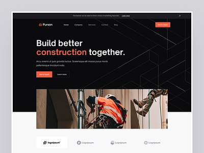 Purson ✴ Construction Template case study clean construction design figma flowbase minimal modern pixel perfect purson template ui ux webflow