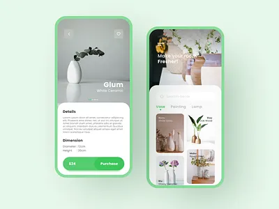 Home Decor Shop - UI Design app app design application application design apps decor app decoration interaction design interface design mobile app mobile app design mobile design mobile ui shopping app ui ui design user experience user interface ux vase