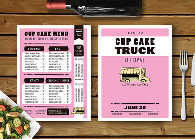 Cup Cake Cafe Menu Design design illustration latest psd mockup