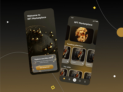 NFT App Design app design clean crypto crypto art design futuristic marketplace metamask metaverse minimal mobile mobile app nft nft art sculpture token trade ui uiux ux