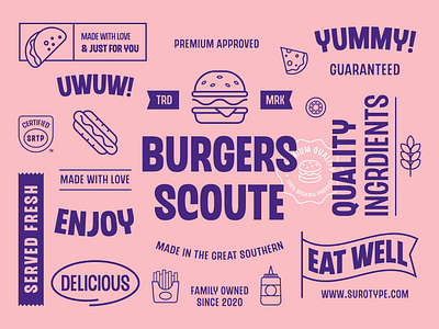 Chedros branding burger fonts illustraion logos logotype packging playful surotype typeface