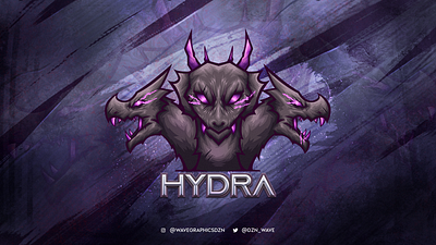 The Three Headed Serpent aggressive art design dragon hydra illustration mascot character mascot logo serpent streaming twitch