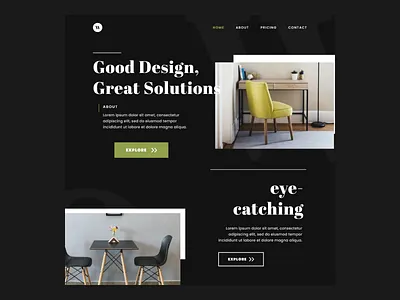Furniture Web Design Concept Dark Mode Edition dark furniture website ui ui ux design uidesign uiux user experience userinterface web webdesign website website design