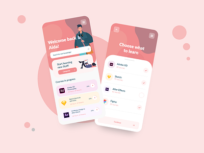 Learning App Design app illustration minimal mobile mobile app design mobile design popular design ui ui ux ui design uidesign uiux ux design uxdesign