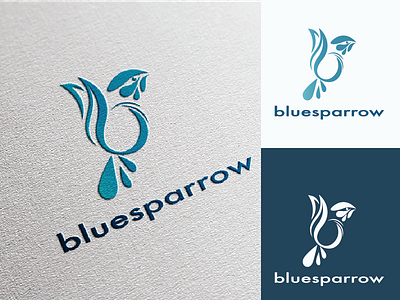 blue sparrow branding design illustration logo vector