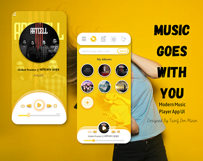 Music Player App UI Design android app app design minimal music music app player ui ux