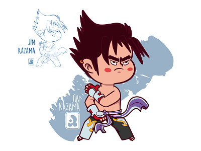 Chibi Jin Kazama Dribbble adobe illustrator chibi illustraion illustrator vector