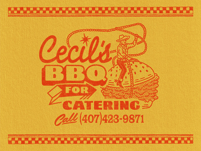 Cecil's Brand Elements (4/4) badge branding catering cowboy design graphic design illustration logo resturant retro sandwich travis pietsch vintage western woodcut