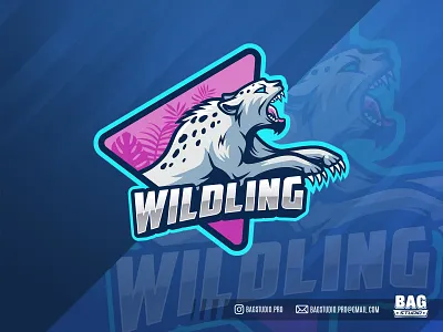 Jumping Wild Jungle Cat esport logo animal attack cat cheetah esport feline illustration jumping leopard logo mascot wild wildcat