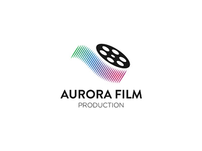 AURORA FILM PRODUCTION art logo aurora branding cinema creative logo design film logo meaningfull logo media ui ux vector