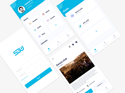 SDU - University app blue branding bule design kazakhstan logo mobile app mobile app design sdu ui