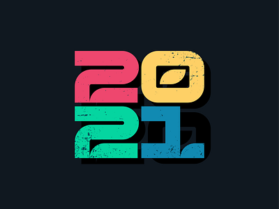 Happy New Year 2021 bike biking branding color colorful downhill ebike happy new year logo minimal mountainbike mtb numbers ride sports sportswear startup technology typography