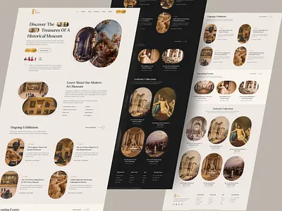Historical Museum Website antiquity art art digital artist design event exhibition gallery history landing page layout museum museum of art nft sculpture show uidesign uiux virtual museum web design