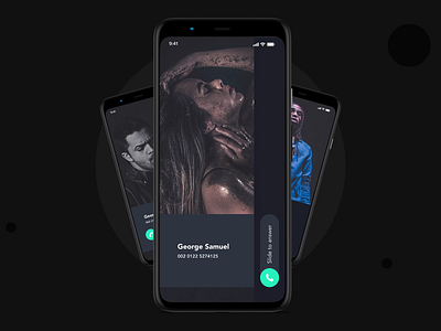 Phone call app Design | Grizzly Mobile App Ui KIt adroid ui kit animated mockup animation app design statistics article design dark mode dark ui dialer feed list design free ui kit george samuel ios ui kit iphone mockup login design motion ui kit ux design walk through design xd ui kit