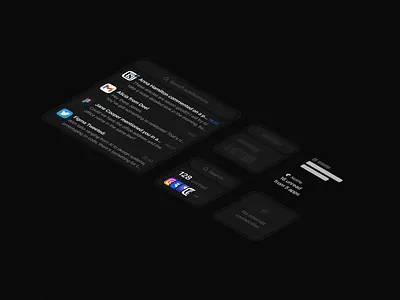 Notife – Widgets app black cards clean dark dark mode design hub integrations ios isometric minimal mobile mobile app modern native notification ui ux widgets