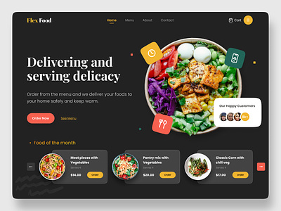 Food at your doorstep branding food delivery website graphic design ui uiux web header website dsign