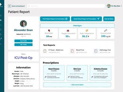 HKGeneral Hospital - Patient Information dashboard design dashboard ui design doctor dashboard patient information ui web