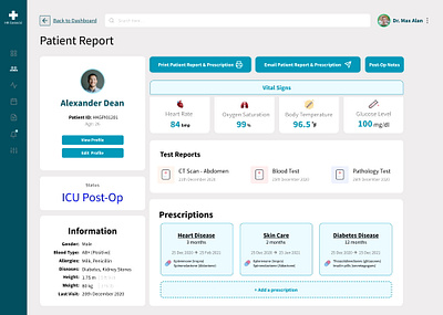 HKGeneral Hospital - Patient Information dashboard design dashboard ui design doctor dashboard patient information ui web