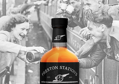 Preston Station's Gunfire Rum brand identity branding branding design graphic design logo logo design packaging design product design typography ui