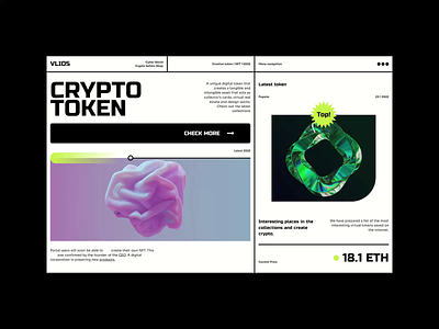 NFT / Crypto - Landing Page animation concept crypto design landing page minimalist nft portfolio responsive token ui ux video web design website