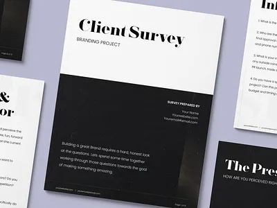 Client Survey | Branding Project branding business contract freelance freelance design logo