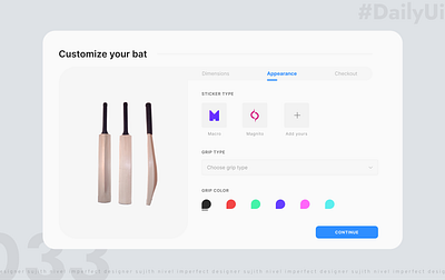 Customize Design - Daily UI Day 033 app app design bat cricket app cricketer custom custom lettering custom logo custom type customtype dailyui design dropdown illustration minimal navbar ui ui ux uidesign ux