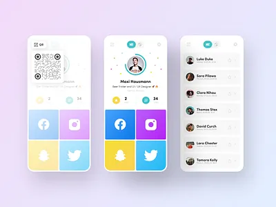 Social Sharing - App Design app apple branding business contact design digital facebook love share sharing social social network socialmedia ui uiux ux uxui vcard vector