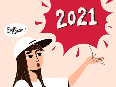 Happy New Year 2021 art design digital art digitalart illustration naive people