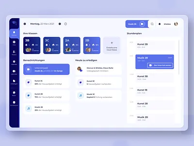 Teacher's Dashboard (E-School Platform) app concept design desktop elearning learning platform product saas school students teachers ui uiux user inteface userexperience ux violet web webapp