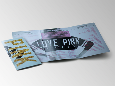 tri-fold pamphlet PINK art pamphlet retail tri fold trifold