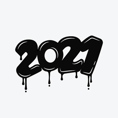 2021 2021 black design drawing happy new year happy new year 2021 illustration logo logotype new year new years eve oil typography vector